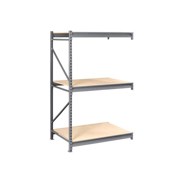 Tennsco Bulk Storage Rack, Wood Deck, 72"Wx36"Dx84"H, Add-On, Medium Gray